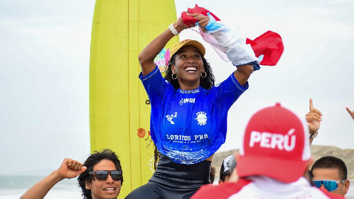 Surfista ‘Mafer’ Reyes se corona campeona en el WSL Lobitos Pro - Caretas Deportes