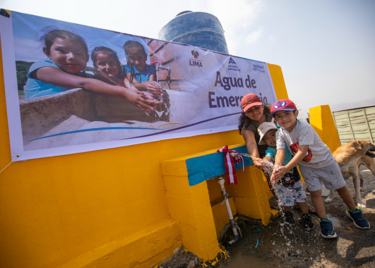 Alcalde de Lima, Rafael López Aliaga inauguró primer punto de proyecto Agua de Emergencia