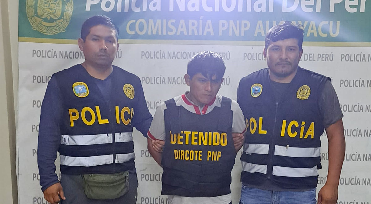 El 'Camarada Homero' en manos de la Policía Nacional del Perú.