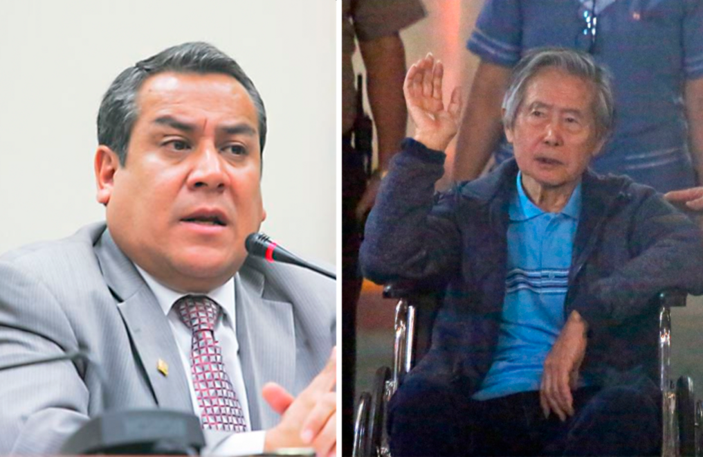 Gustavo Adrianzén y Alberto Fujimori.