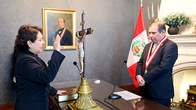 Liliana Placencia Rubiños was sworn in as provisional supreme judge of the Transitory Criminal Chamber