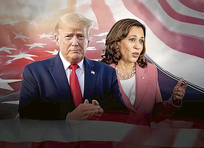 kamala-harris-y-jerome-powell-Donald trump