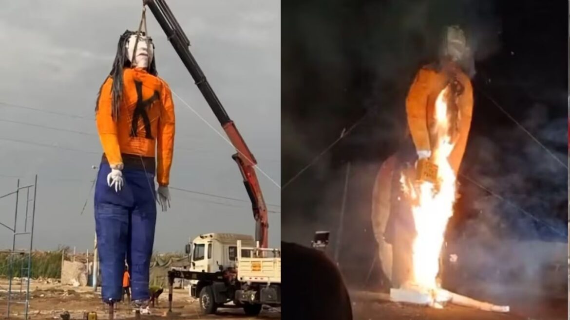 queman muñeco de Keiko Fujimori