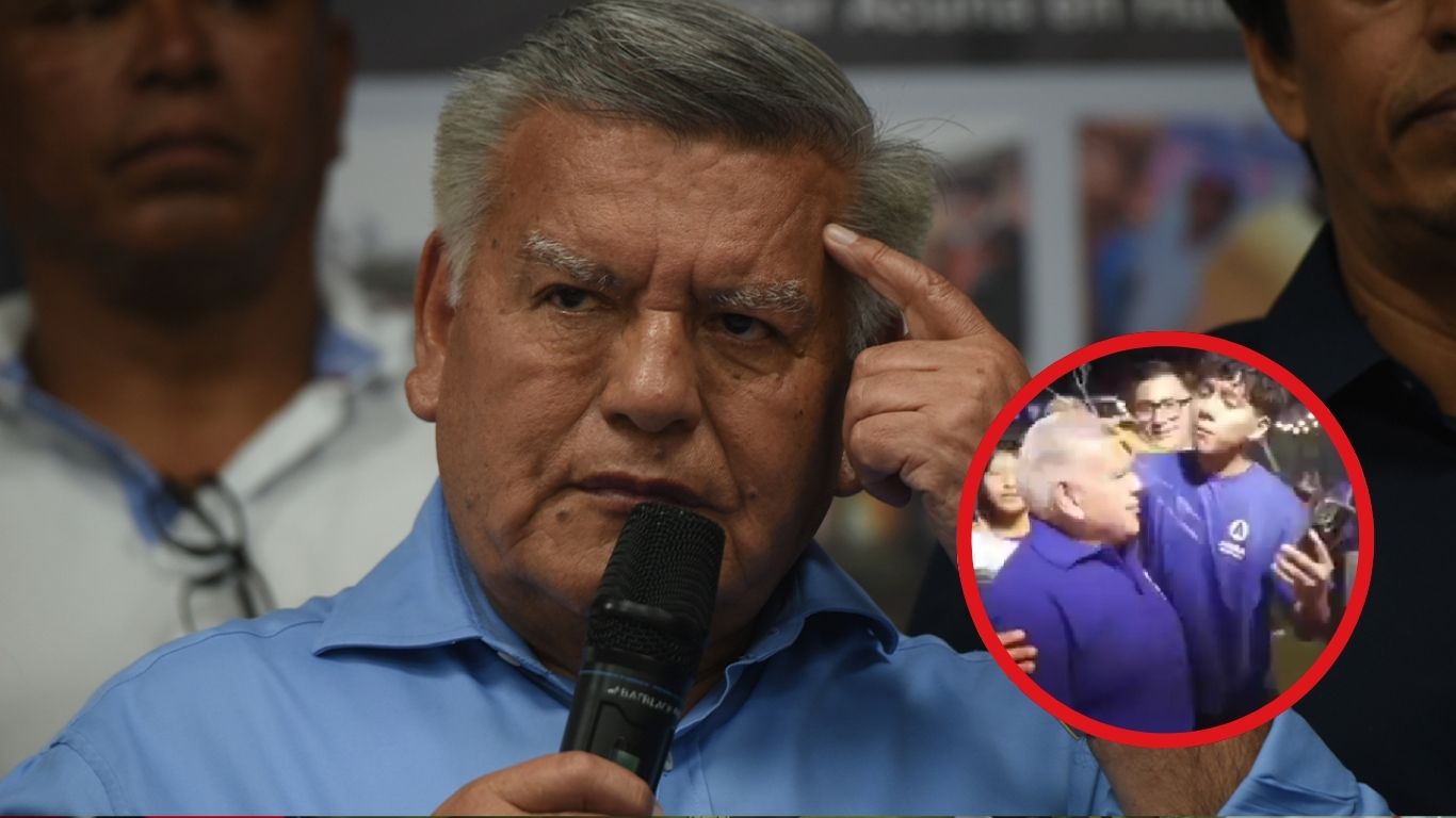 Joven que lanzó huevo a César Acuña durante mitin es intervenido