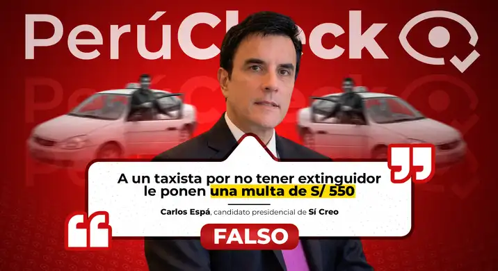 Carlos Espá, del partido Sí Creo, afirmó que a un taxista se le impone una multa de S/550 por no tener extintor.