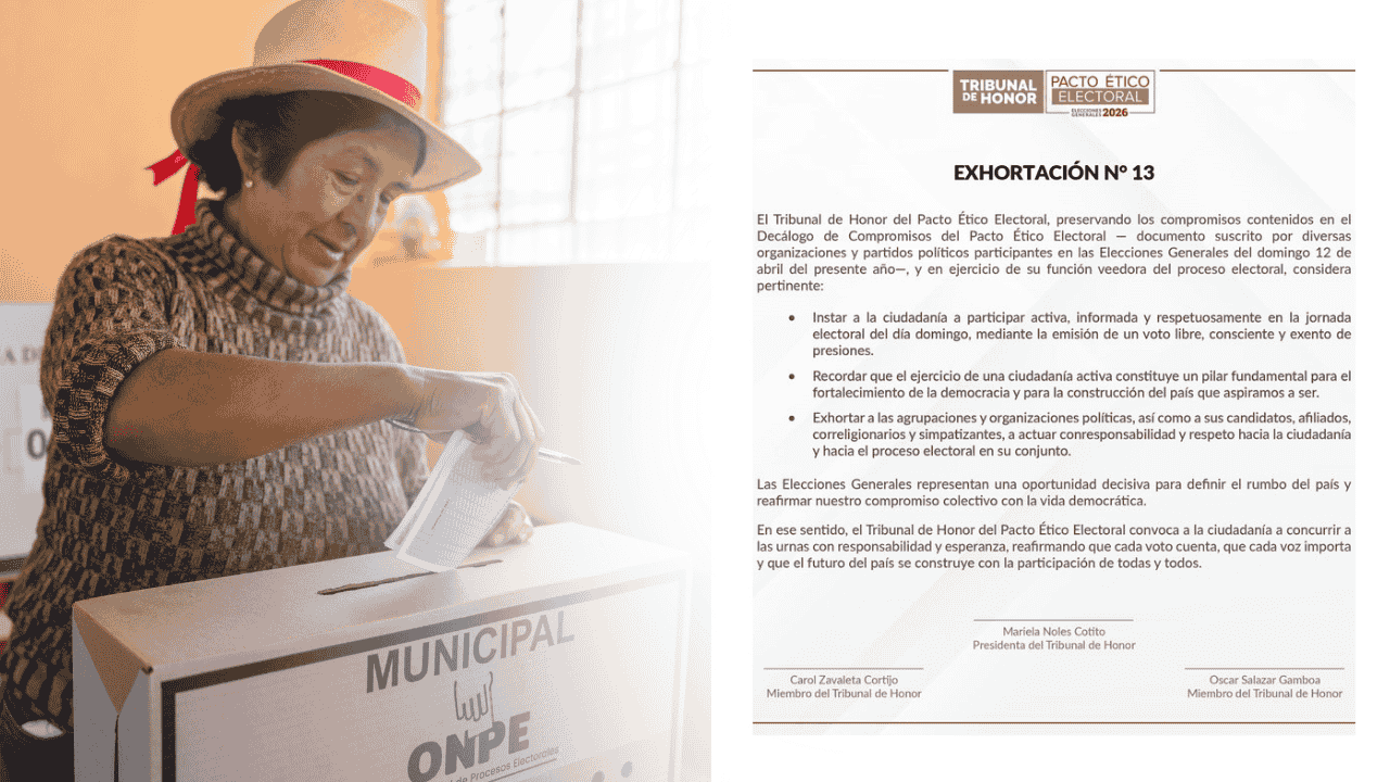 JNE exhorta a partidos políticos y candidatos a respetar el proceso electoral este 12 de abril