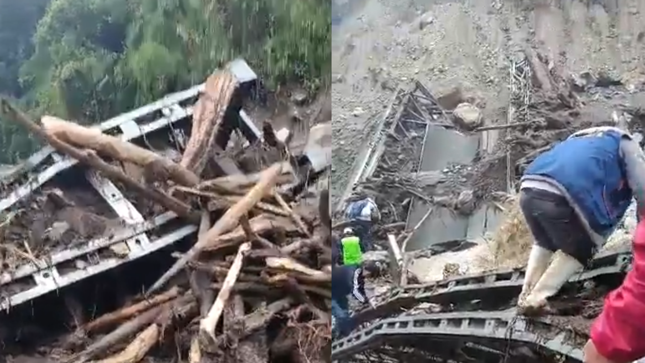 Junín: colapsa puente Michuchaca tras huaico y deja vehículos varados en Satipo