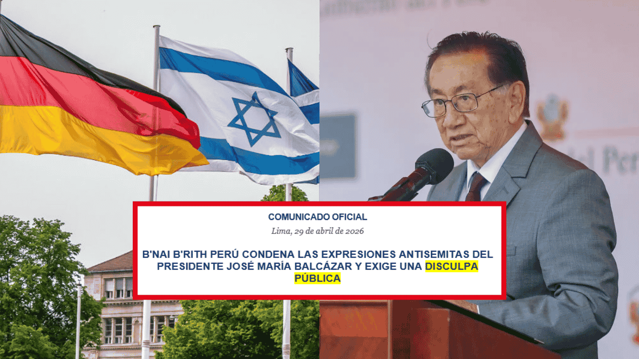 Embajadas de Alemania e Israel y asociaciones judías rechazan expresiones de presidente Balcázar