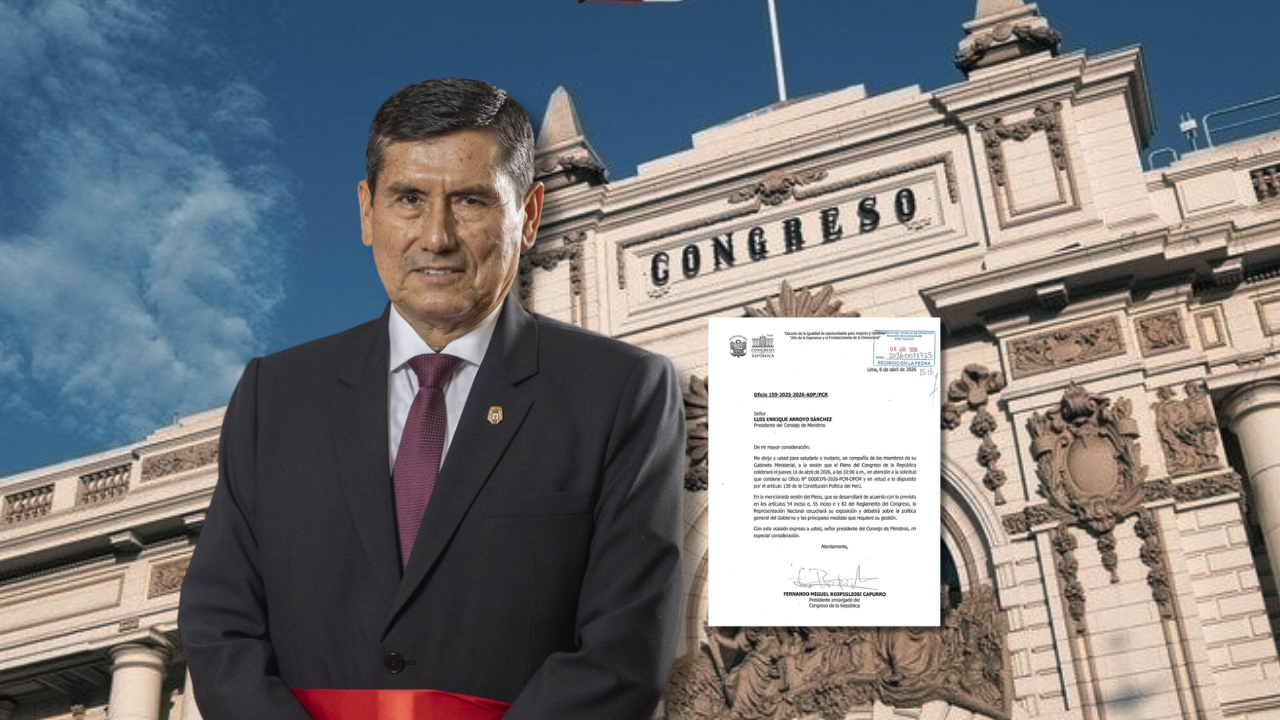 Congreso: voto de confianza gabinete Arroyo se debatirá el jueves 16 de abril