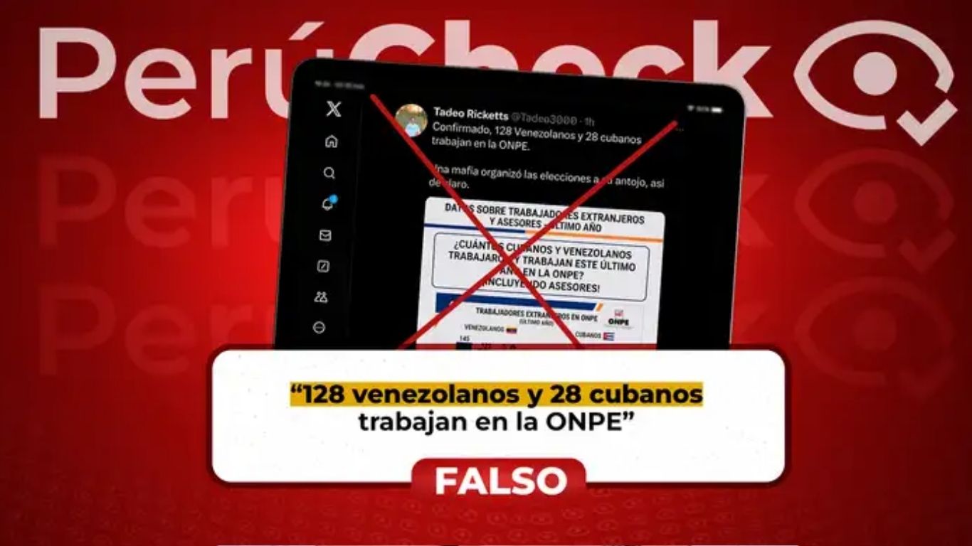Es falsa la afirmación de que la ONPE tiene a venezolanos como trabajadores