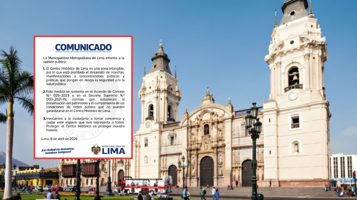 MML prohíbe concentraciones masivas en el Centro Histórico de Lima