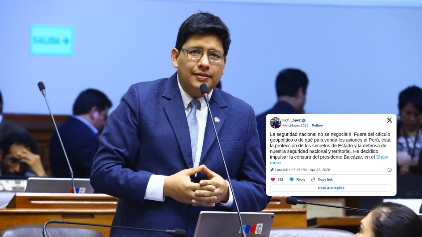 “He decidido impulsar la censura”: Ilich López anuncia acción contra Balcázar por aviones F-16