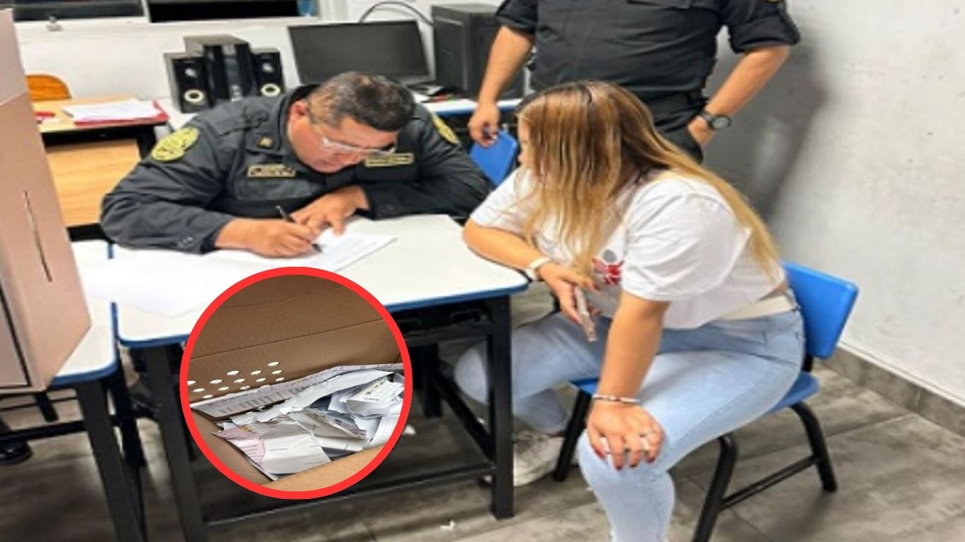 JNE: detienen a fiscalizadora tras romper cédulas de votación en Trujillo