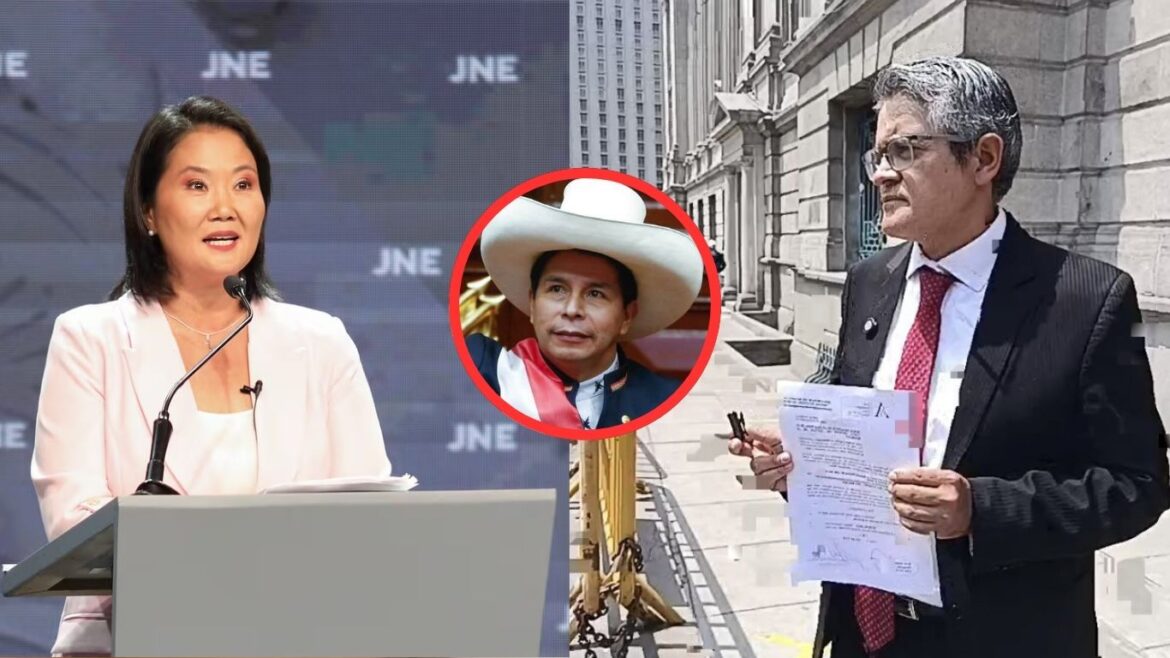 Keiko Fujimori, José Domingo Pérez y Pedro Castillo