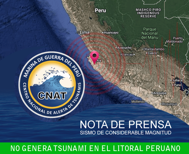 Temblor en Ica no genera tsunami en el Perú. Foto: Marina de Guerra del Perú