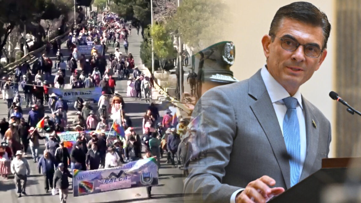 Gremios en Bolivia salieron a las calles para exigir, entre ellos, la renuncia de Rodrigo Paz. Foto: composición Caretas
