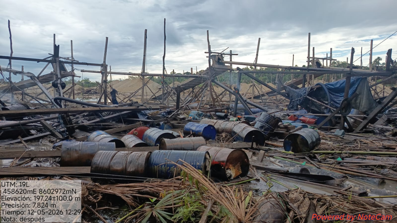 Minería ilegal: destruyen 15 campamentos en Madre de Dios