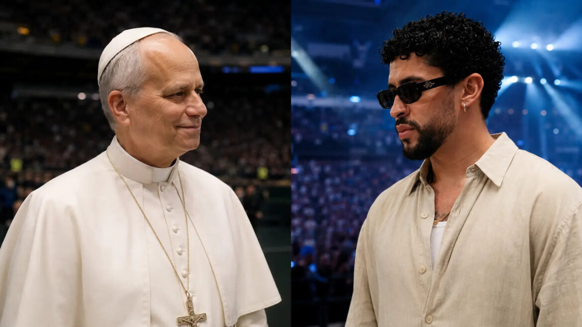 Bad Bunny y el papa León XIV protagonizan inesperado encuentro en Madrid.