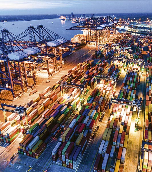 Felixstowe, el puerto más importante del Reino Unido.