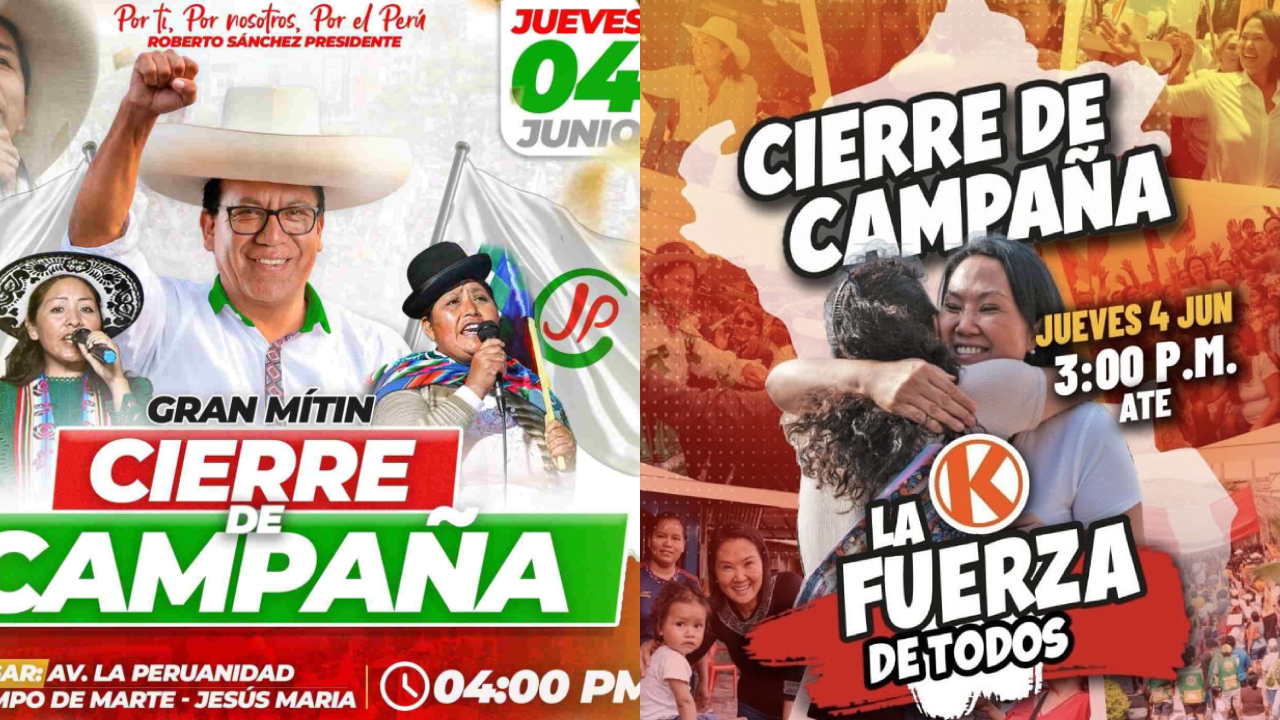 Estos son los artistas invitados a los cierres de campaña de Keiko Fujimori y Roberto Sánchez este 4 de junio
