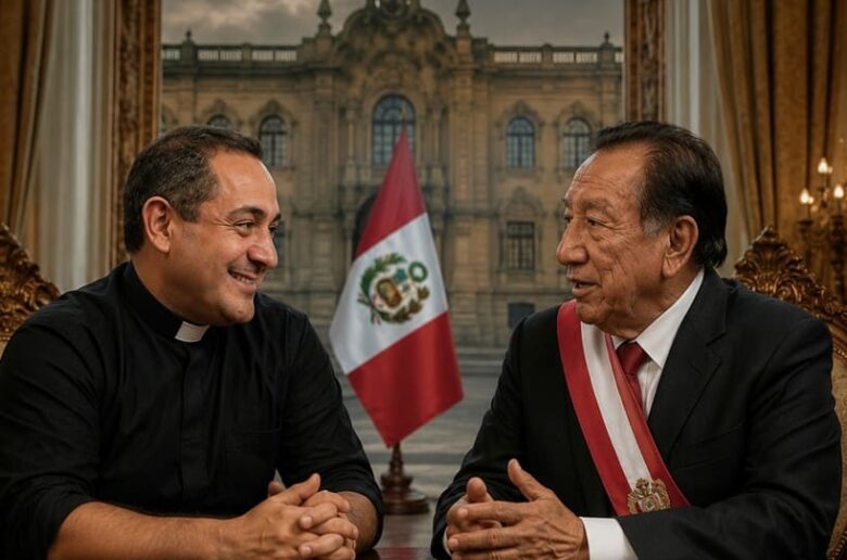 Presidente Balcázar se reunió con el aliado político de Roberto Sánchez a solo cinco días de las elecciones. (Foto: Composición IA)