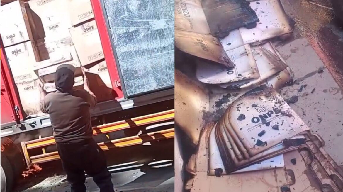 incendio camión con material de ONPE