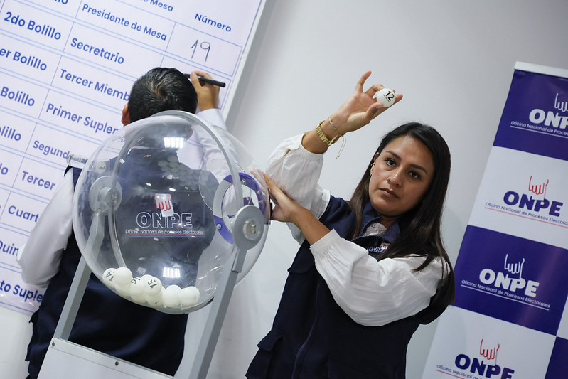Sorteo de miembros de mesa para las Elecciones Regionales y Municipales 2026. Foto: ONPE