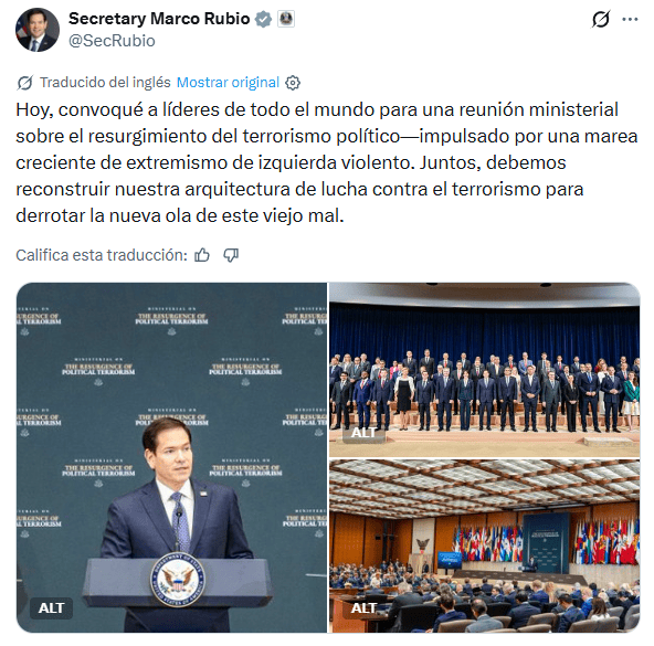 Marco Rubio dirigió un evento contra el "terrorismo político" en Estados Unidos
