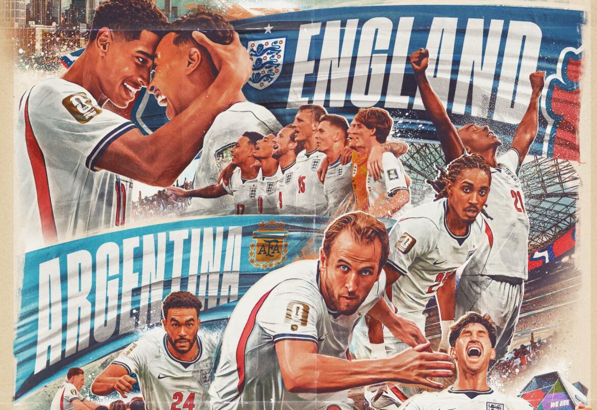 Argentina e Inglaterra se enfrentan por las semifinales del Mundial 2026. (Foto: England football team)
