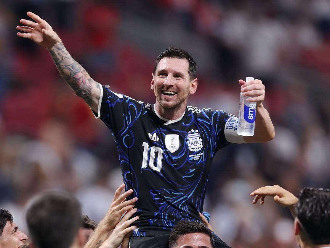 Messi llega a la final del Mundial con un nuevo récord en la espalda. (Foto: AFA - Selección Argentina)