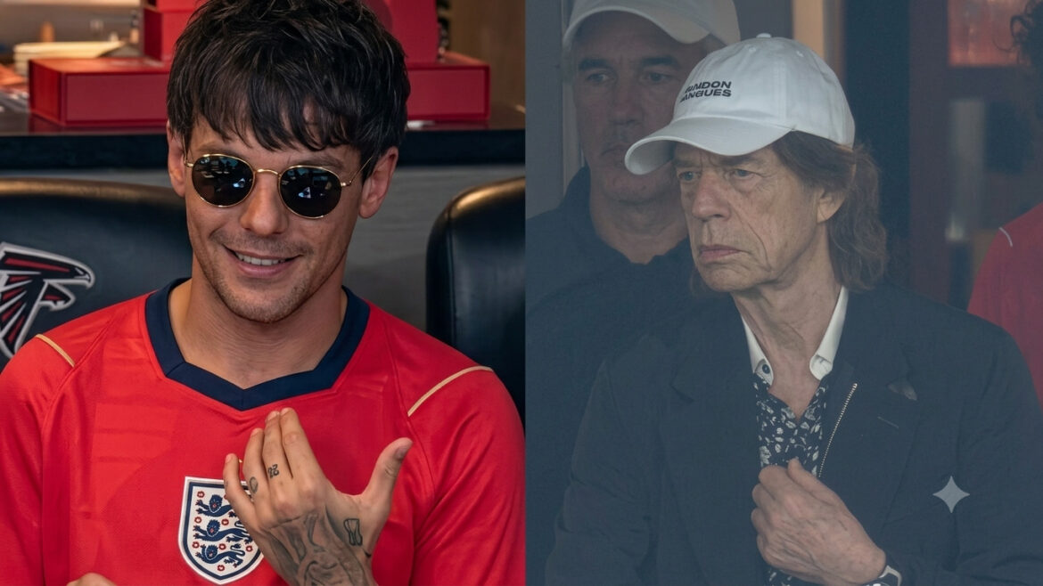 Louis Tomlinson, Mick Jagger y David Beckham observan la semifinal del Mundial 2026 entre Argentina e Inglaterra desde el palco del estadio.