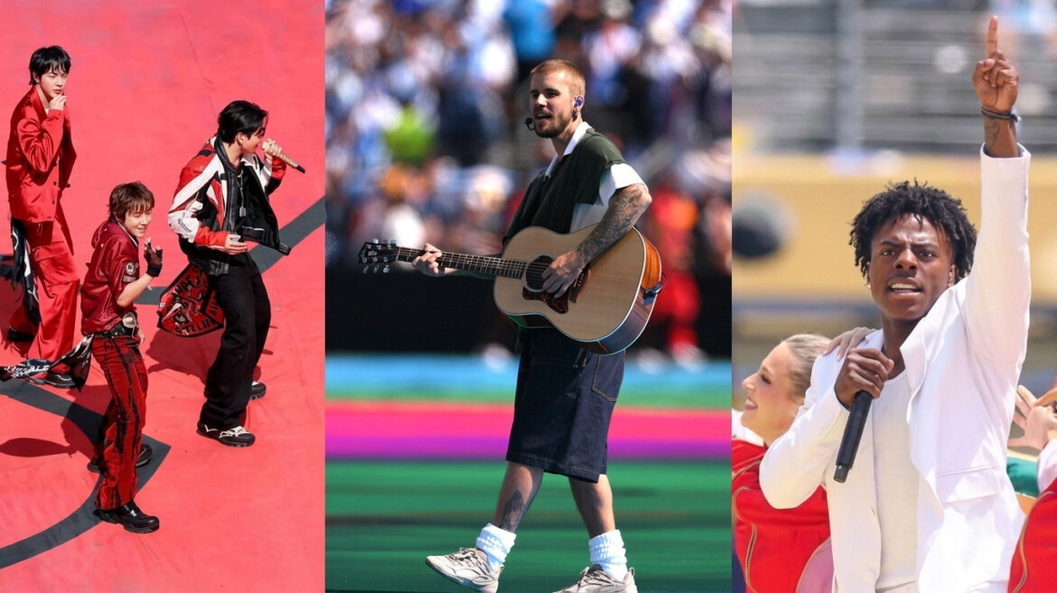Ceremonia de clausura del Mundial 2026 en el MetLife Stadium con artistas y celebridades antes de la final entre España y Argentina.