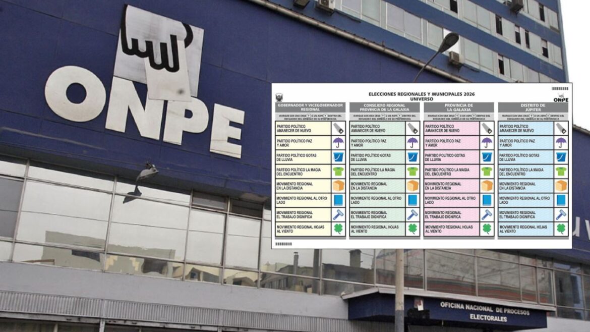 ONPE publicó el diseño oficial de la cartilla de sufragio para las ERM 2026. Foto: composición Caretas