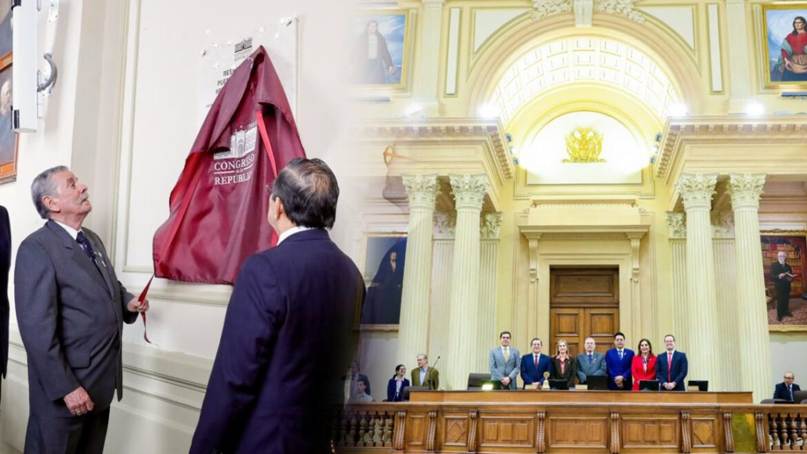 El Congreso inauguró el renovado Hemiciclo del Senado. Foto: composición Caretas