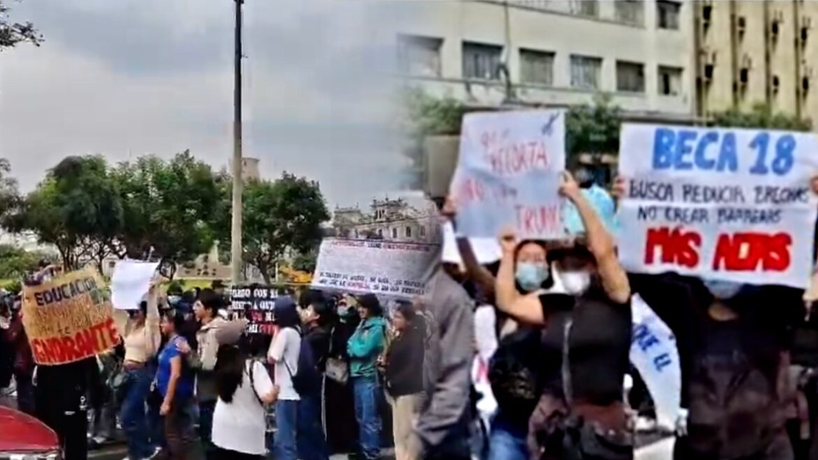 Becarios de Pronabec marchan este lunes en Lima. Foto: composición Caretas/Epicentro TV/Exitosa