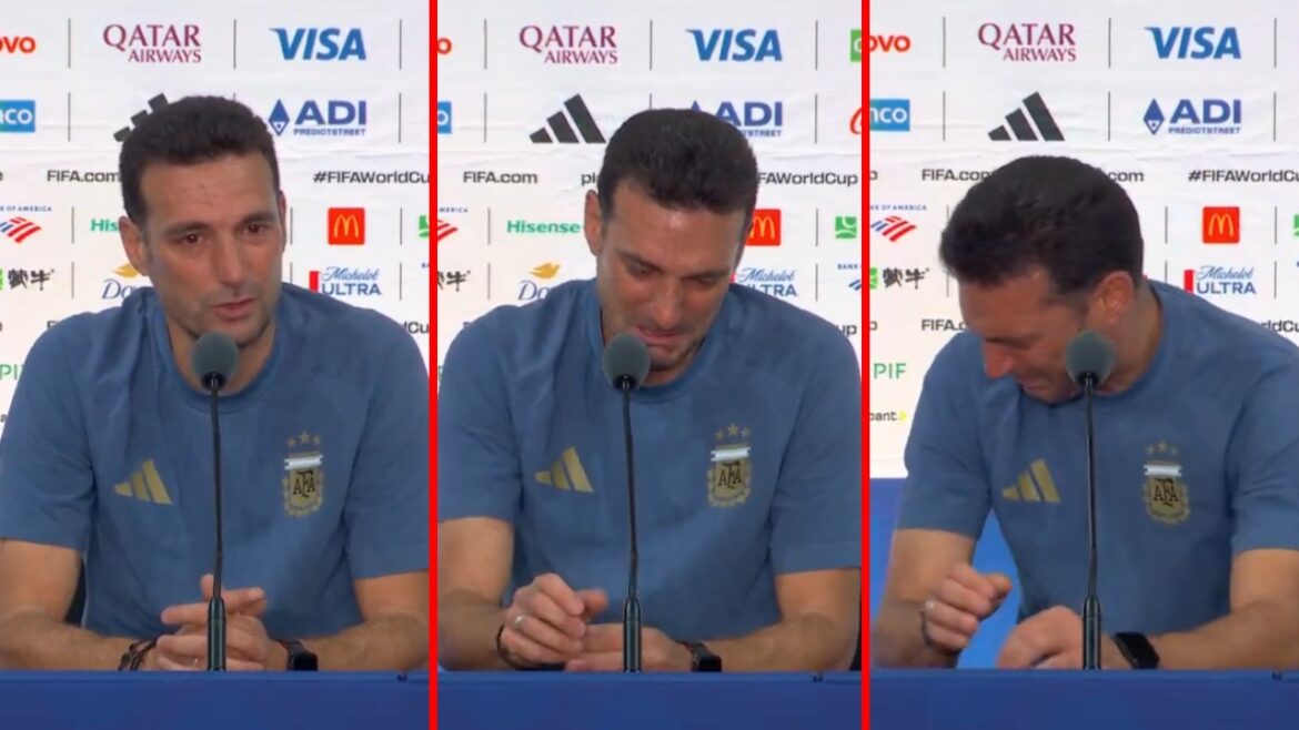 Lionel Scaloni se quebró en la conferencia de prensa tras la final del Mundial 2026. Foto: composición Caretas