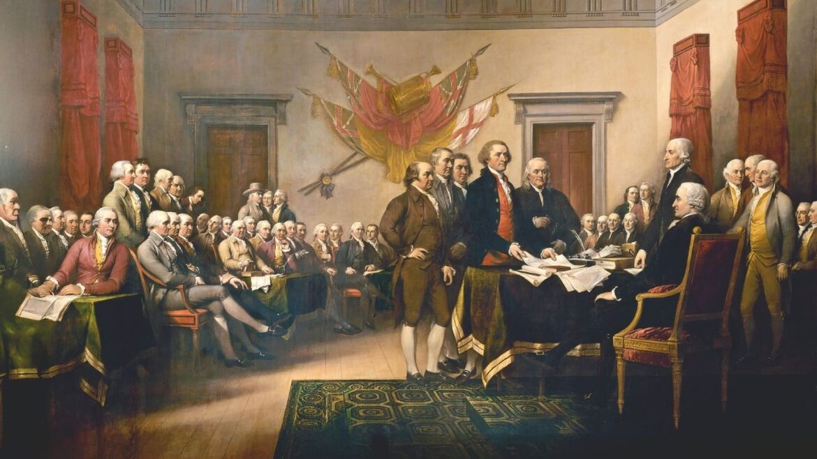 La firma de la Declaración de Independencia de Estados Unidos, realizada el 4 de julio de 1776 en Filadelfia, dio origen a la nación norteamericana tras la ruptura con la Corona británica.