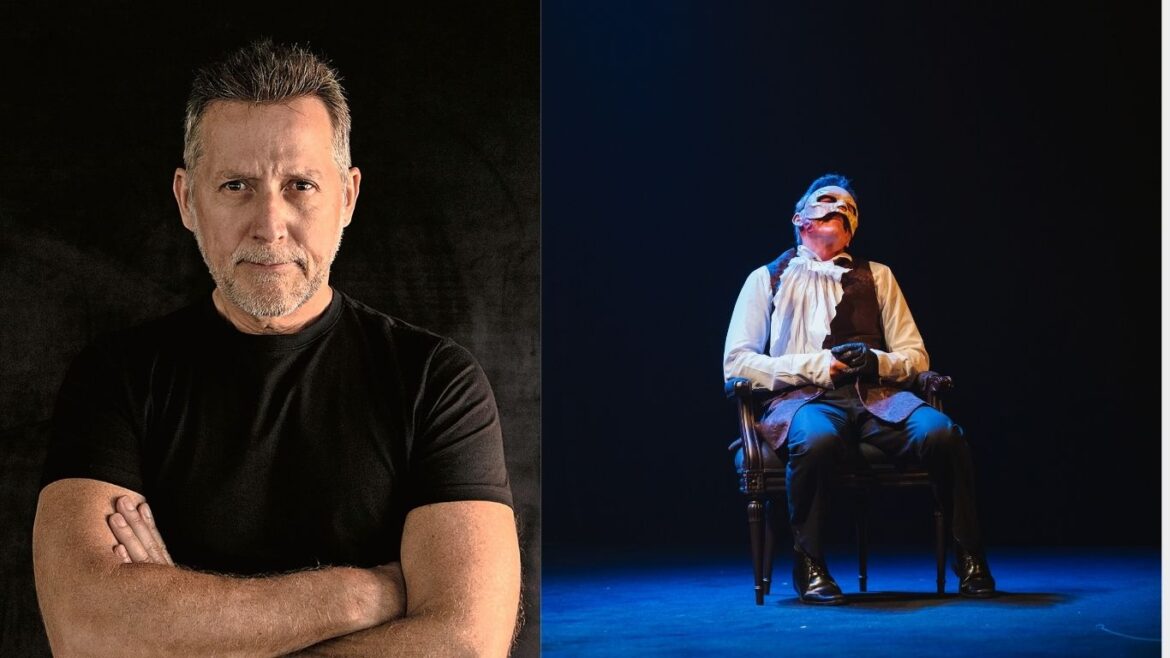 Paul Martin durante su interpretación como Erik en El fantasma de la ópera, una puesta en escena familiar que aborda la empatía y la aceptación.