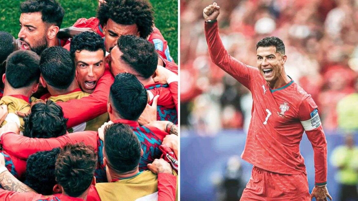 Cristiano Ronaldo celebrando su gol en el Mundial 2026.