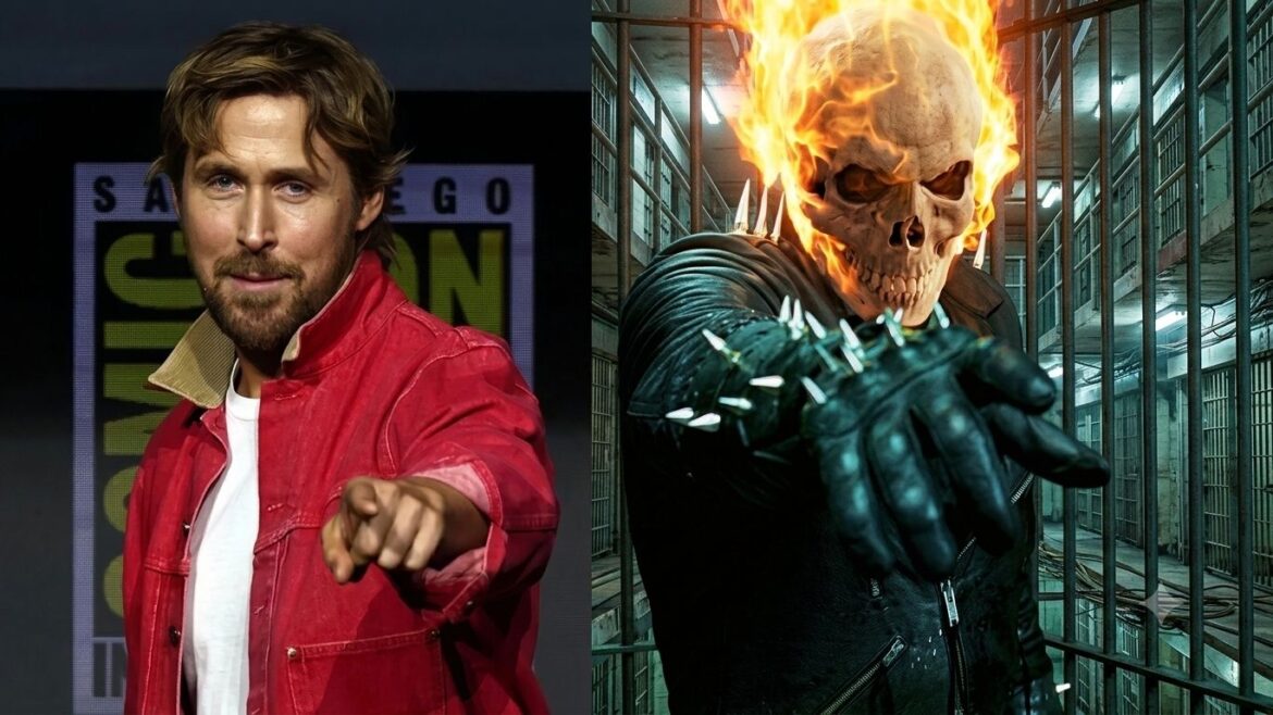 Ryan Gosling posa durante el anuncio de Marvel Studios en la Comic-Con 2026, donde fue confirmado como el nuevo Ghost Rider del UCM.