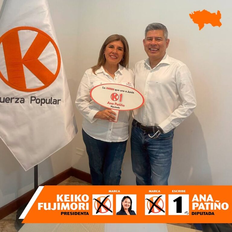 Ana Patiño y Luis Galarreta durante campaña de 2026. Foto: Facebook