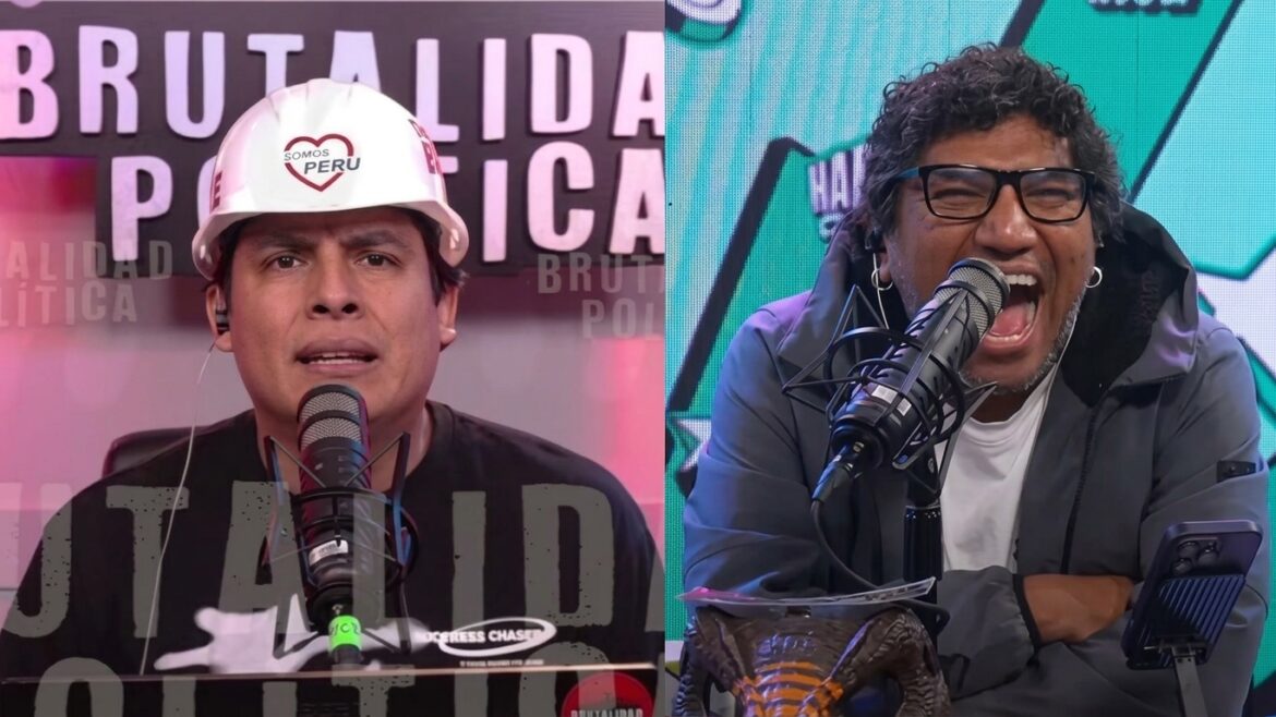 Curwen y Tonino durante una transmisión de Todo Good, donde discutieron por el escándalo de Carla Campos.