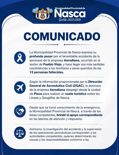 Comunicado Municipalidad de Nasca