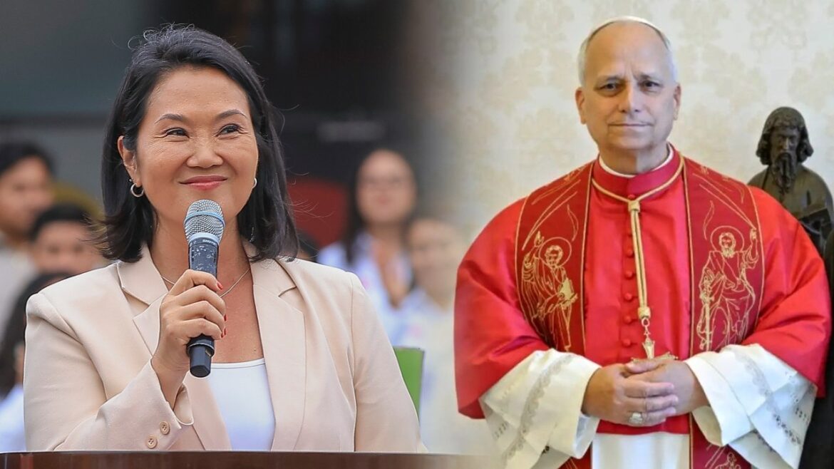 Keiko Fujimori recibirá al papa León XIV cuando llegue al Perú. Foto: composición Caretas/Presidencia