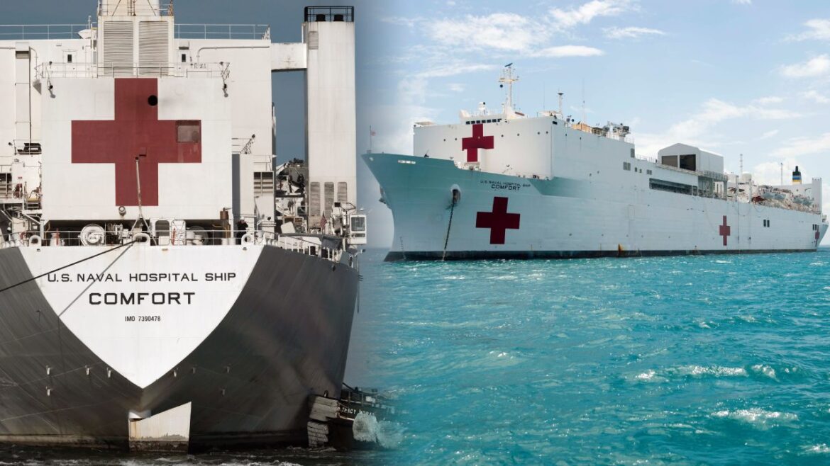 El USNS Comfort llegaría al Perú en febrero de 2027. Foto: composición Caretas/Armada de EE. UU.