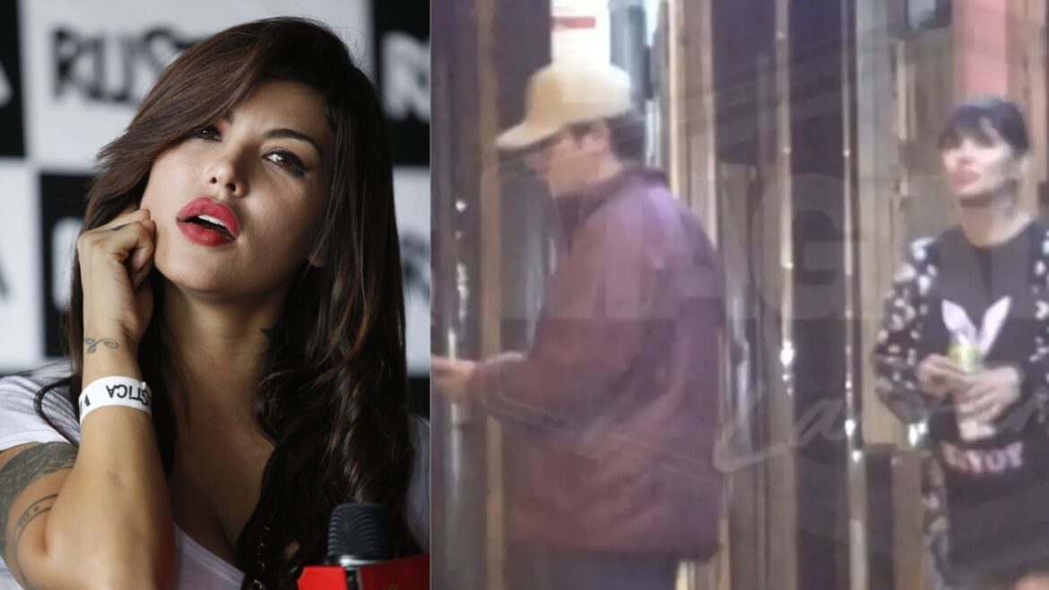 Angie Jibaja junto a su novio chileno Jonathan durante su aparición en calles de La Victoria.