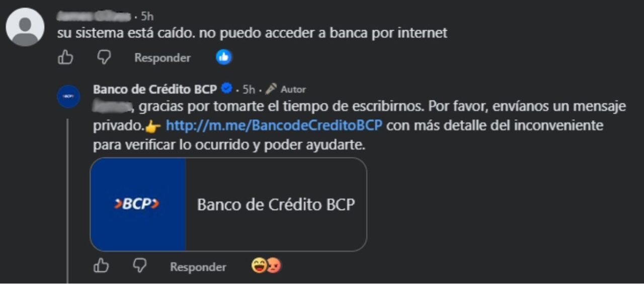 BCP respondió a comentarios por fallas en el sistema. Foto: Facebook
