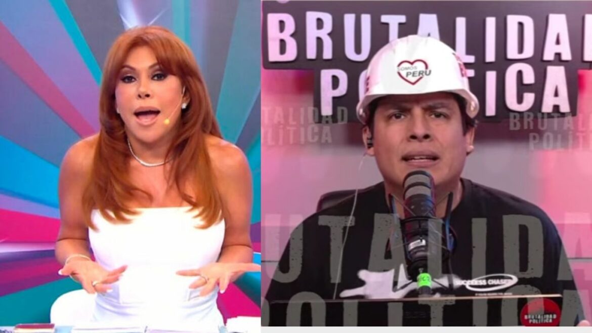 Magaly Medina durante su programa Magaly TV La Firme, donde respondió a las declaraciones de Curwen.