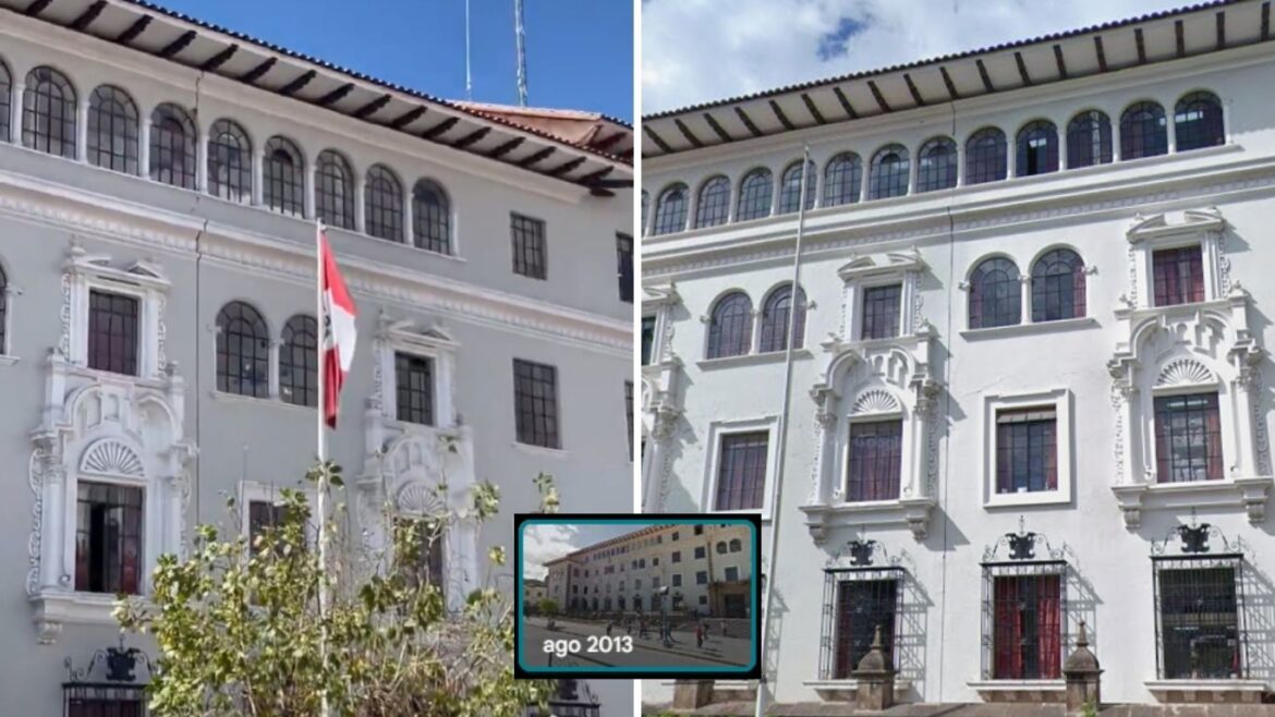Rajadura en frontis del Poder Judicial de Cusco no fue ocasionada por el terremoto en Ayacucho. Foto: composición Caretas