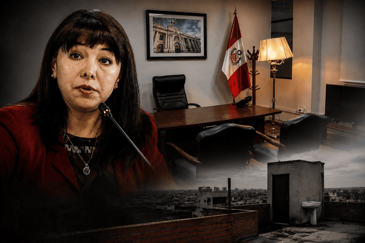 Así son las oficinas de la senadora Mirtha Vásquez baño